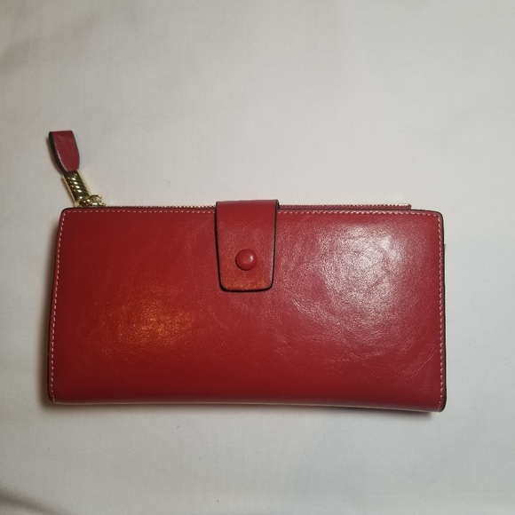 Itslife Womens RFID Blocking Large Capacity Burgundy Leather Wallet - Picture 2 of 7